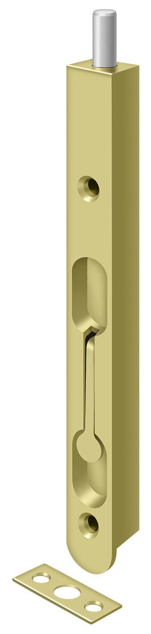 Deltana - 7" Flush Bolt; Zinc - Bright Brass
