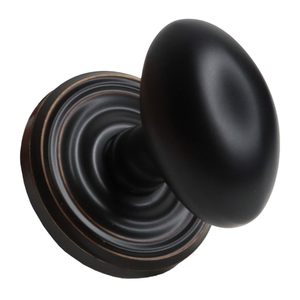 Emtek - Egg Knob Dummy Pair with Regular Rose for 1-1/4" to 2" Door - Oil Rubbed Bronze