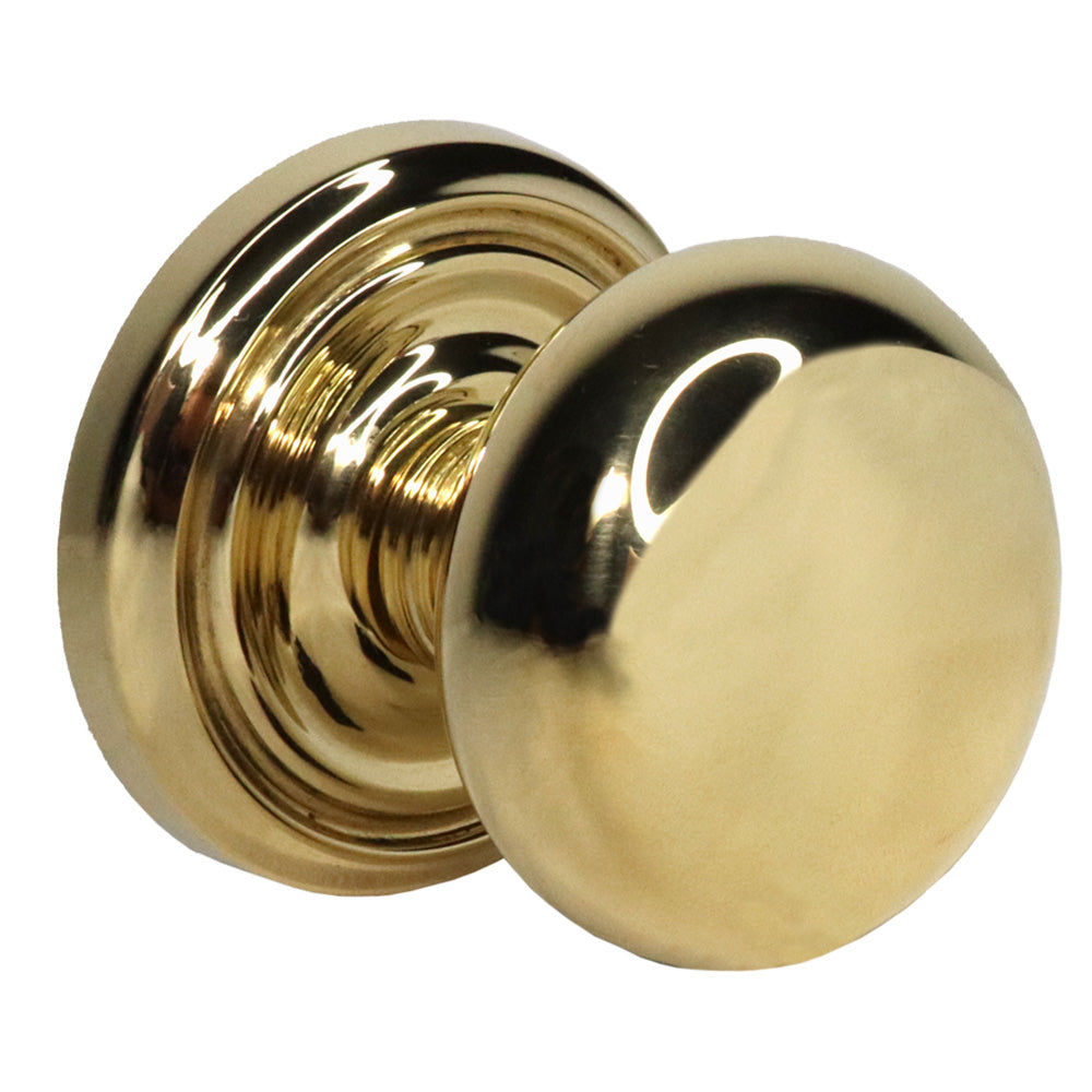 Emtek 8050PUS3NL Providence Knob Dummy Pair with Regular Rose for 1-1/4" to 2" Door Unlacquered Brass Finish Main image