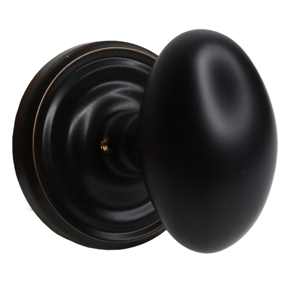 Emtek - Egg Knob 2-3/8" Backset Passage with Regular Rose for 1-1/4" to 2" Door - Oil Rubbed Bronze