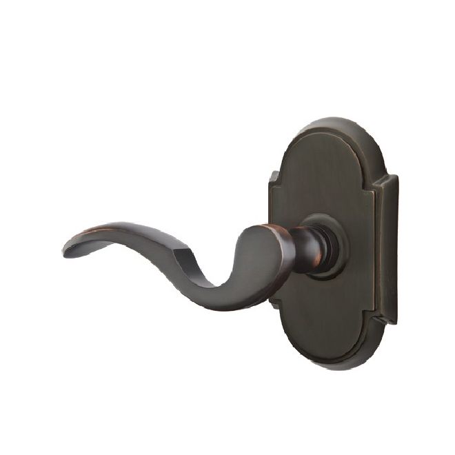 Emtek 8108CUS10BLH Cortina Lever Left Hand 2-3/8" Backset Passage with # 8 Rose for 1-1/4" to 2" Door Oil Rubbed Bronze Finish Main image