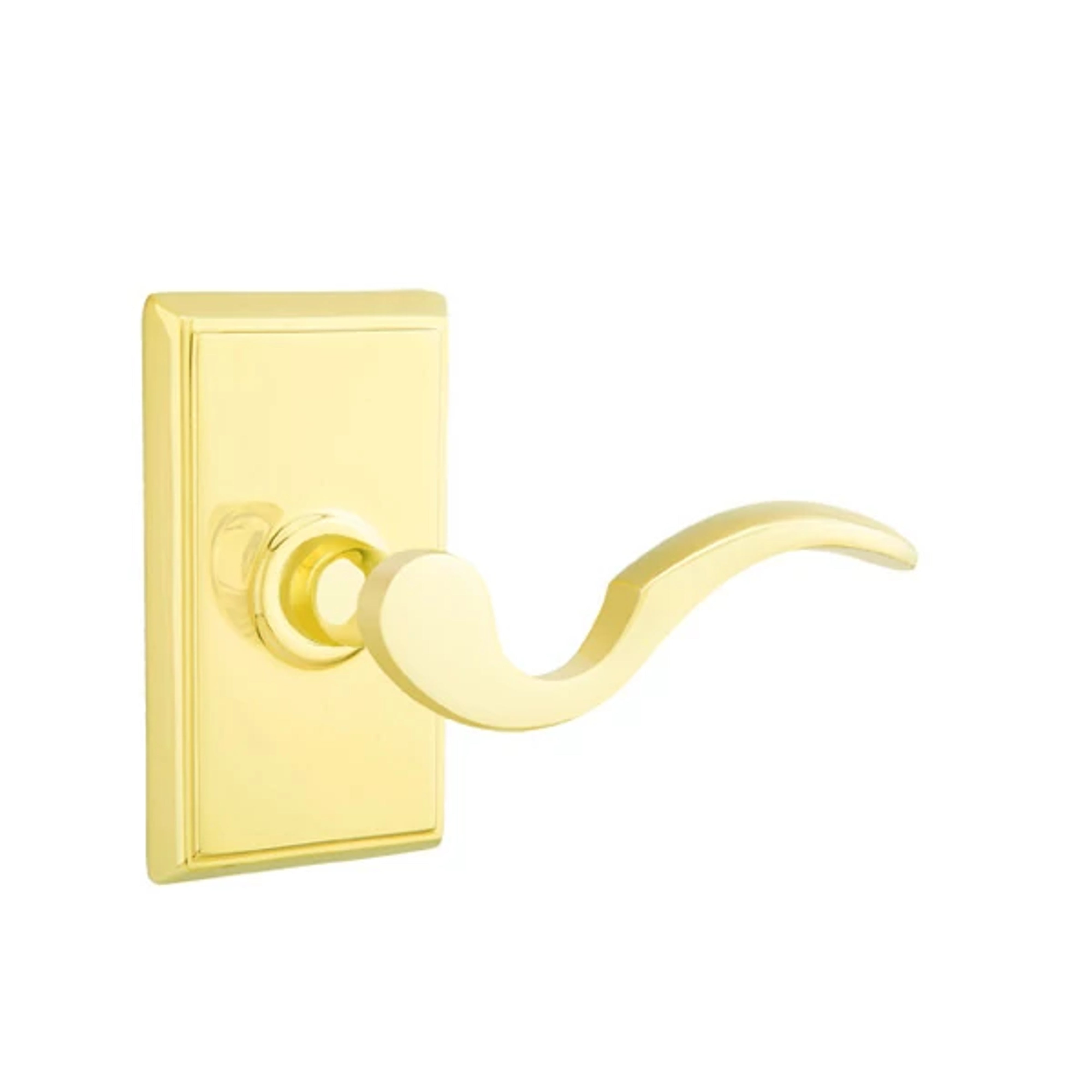 Emtek 5100CUS3LH Cortina Lever Left Hand 2-3/8" and 2-3/4" Backset Keyed Entry with Regular Rose for 1-3/8" to 2-1/16" Door Polished Brass Lifetime Finish Main image