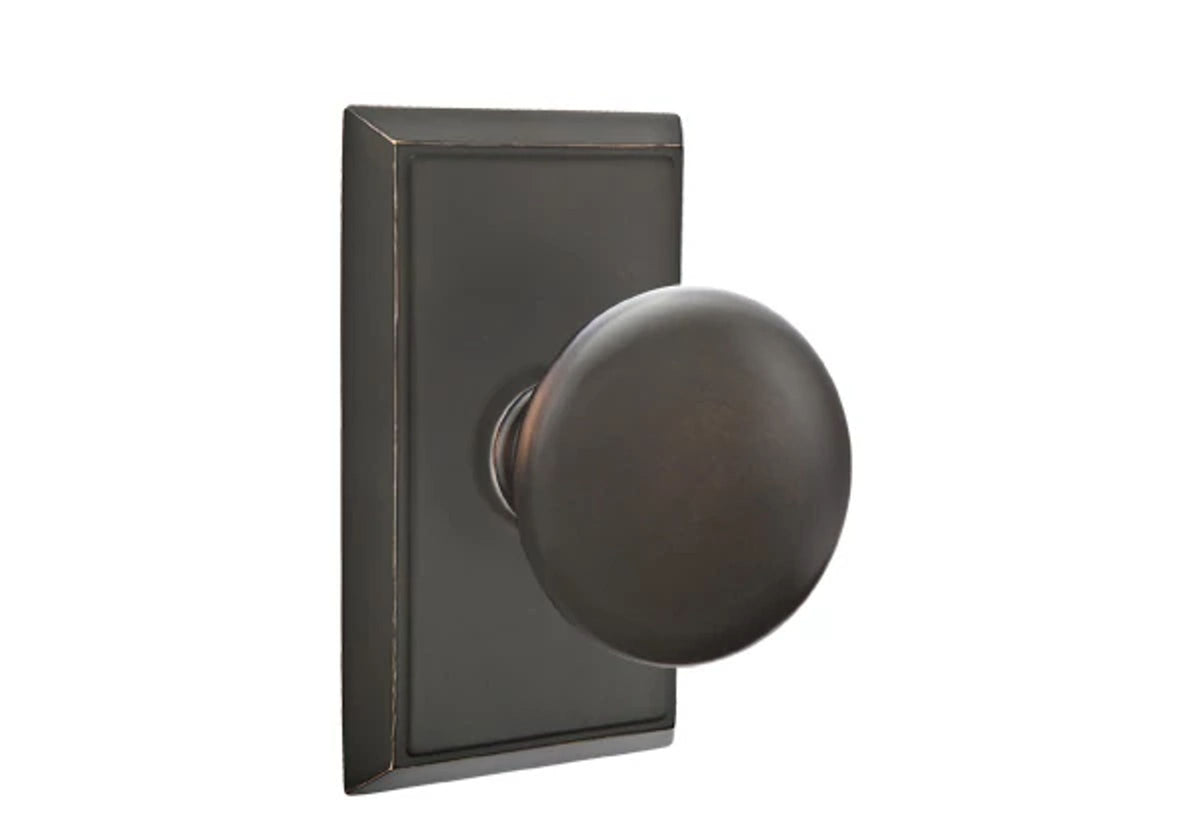 Emtek - Providence Knob 2-3/8" and 2-3/4" Backset Keyed Entry with Rectangular Rose for 1-3/8" to 2-1/16" Door