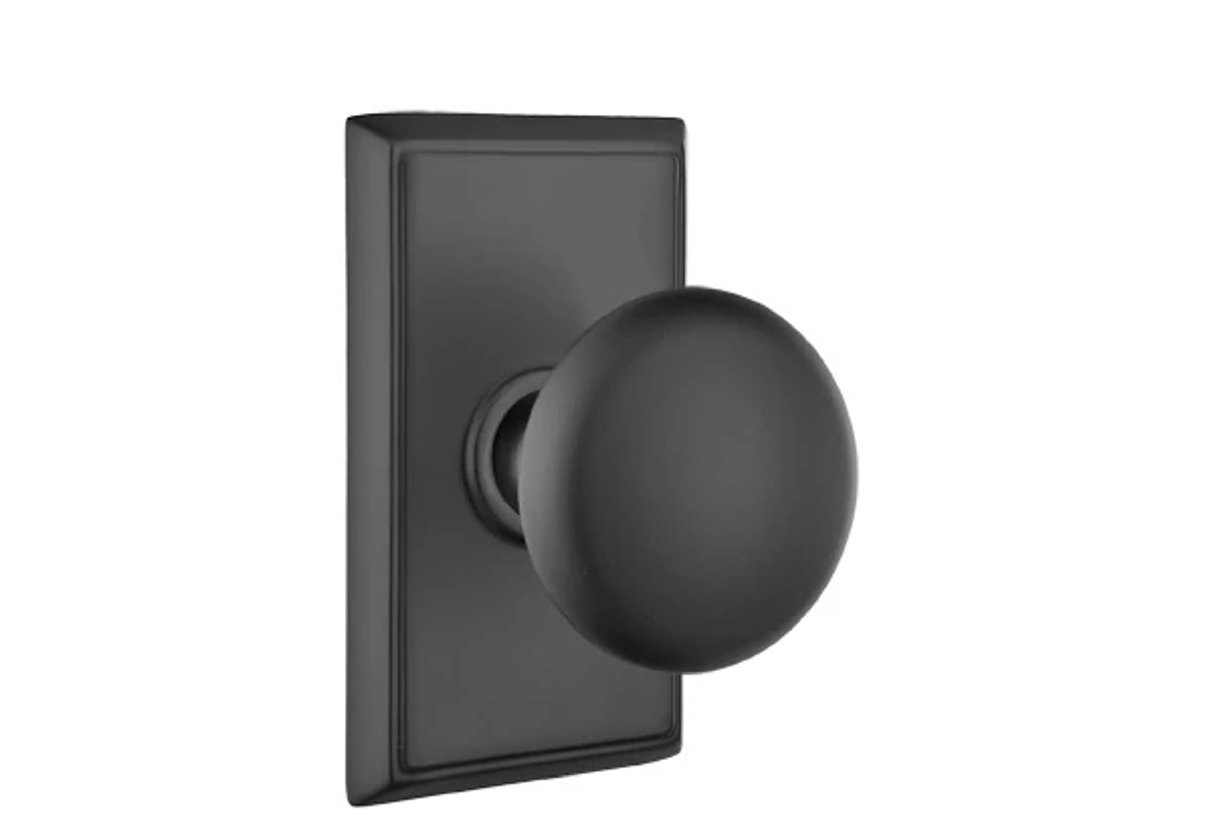 Emtek 4716PUS19 Providence Knob Single Cylinder Transitional Heritage Sectional Handleset Flat Black Finish Main image