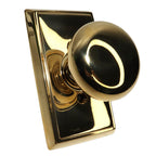 Emtek - Providence Knob 2-3/8" Backset Passage with Rectangular Rose for 1-1/4" to 2" Door - Unlacquered Brass