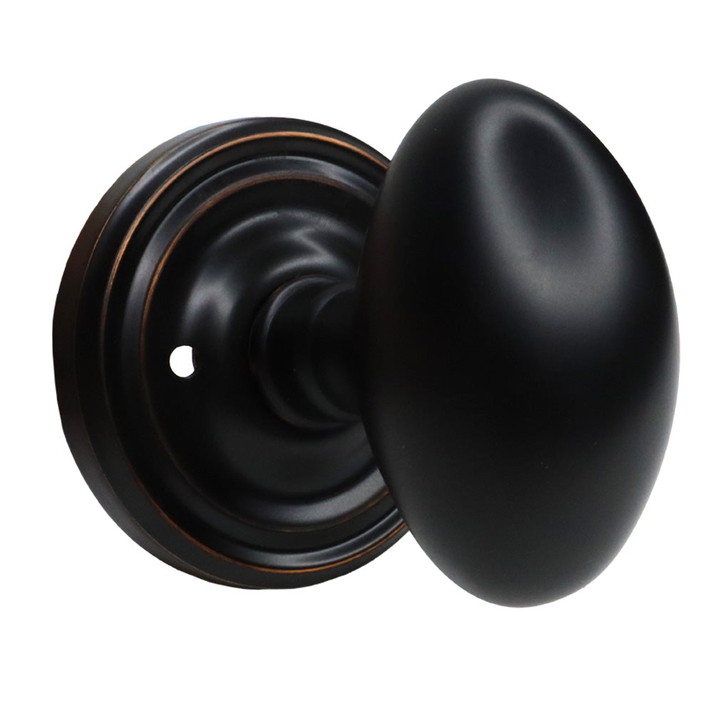 Emtek - Egg Knob 2-3/8" Backset Privacy with Regular Rose for 1-1/4" to 2" Door - Oil Rubbed Bronze