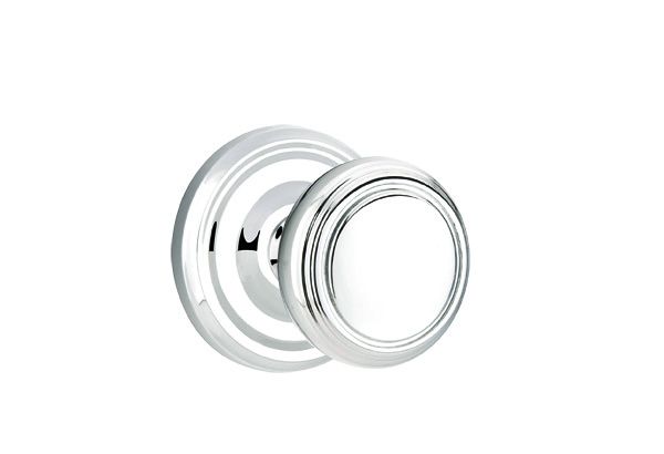 Emtek - Norwich Knob 2-3/8" Backset Privacy with Regular Rose for 1-1/4" to 2" Door - Polished Chrome