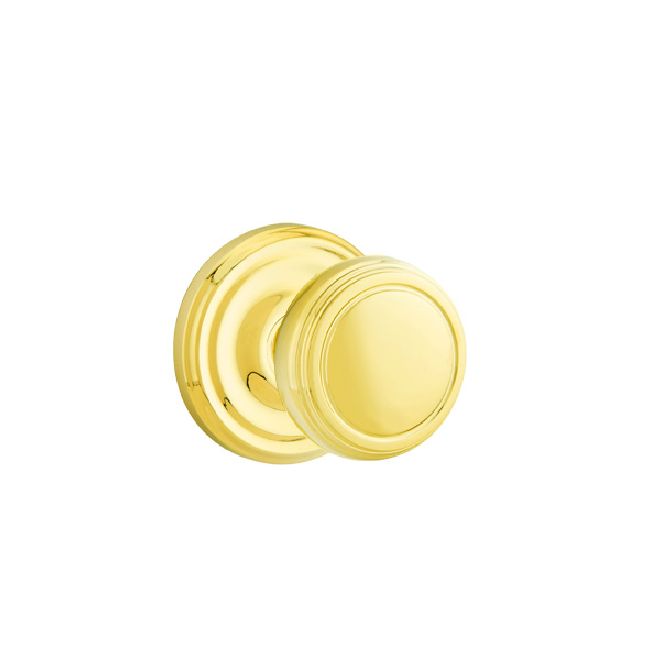 Emtek - Norwich Knob 2-3/8" Backset Privacy with Regular Rose for 1-1/4" to 2" Door - Polished Brass Lifetime