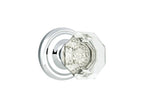 Emtek - Old Town Glass Knob 2-3/8" Backset Privacy with Regular Rose for 1-1/4" to 2" Door - Polished Chrome