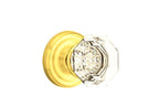 Emtek - Old Town Glass Knob 2-3/8" Backset Privacy with Regular Rose for 1-1/4" to 2" Door - Polished Brass Lifetime