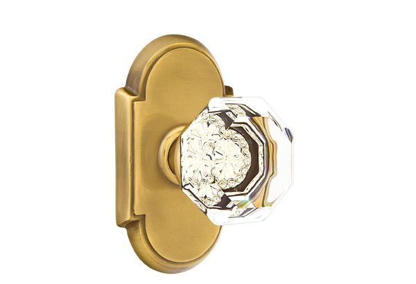 Emtek - Old Town Glass Knob 2-3/8" Backset Privacy with # 8 Rose for 1-1/4" to 2" Door Secondary image