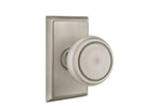 Emtek - Norwich Knob 2-3/8" Backset Privacy with Rectangular Rose for 1-1/4" to 2" Door - Pewter