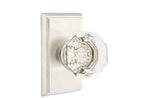 Emtek - Old Town Glass Knob 2-3/8" Backset Privacy with Rectangular Rose for 1-1/4" to 2" Door - Satin Nickel