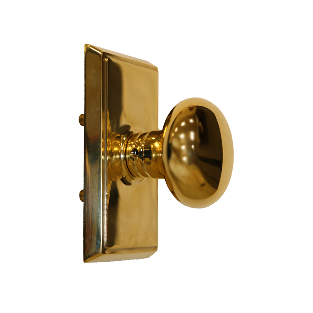 Emtek - Providence Knob 2-3/8" Backset Privacy with Rectangular Rose for 1-1/4" to 2" Door - Unlacquered Brass