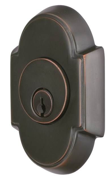 Emtek - # 8 Single Cylinder Deadbolt with 2-3/8" and 2-3/4" Backset for 1-3/4" Door - Oil Rubbed Bronze