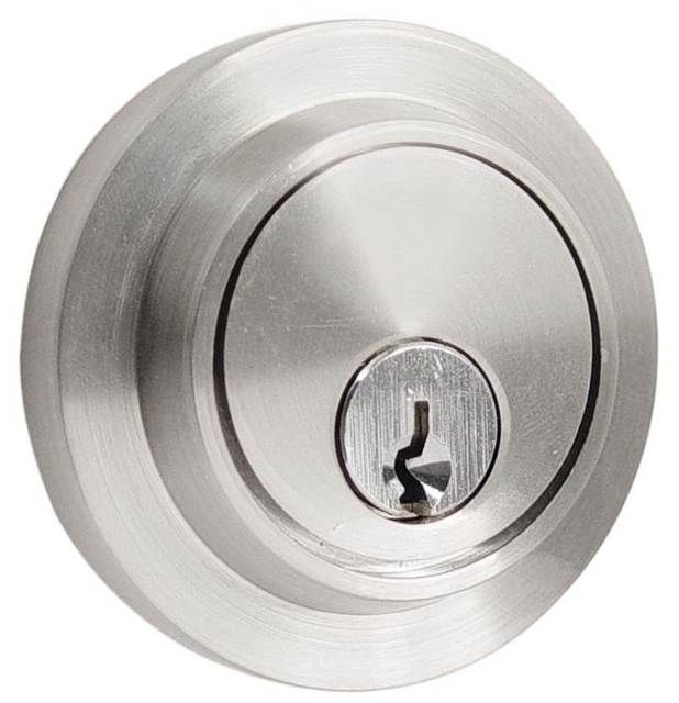 Emtek - Modern Single Cylinder Deadbolt with 2-3/8" and 2-3/4" Backset for 1-3/4" Door - Satin Nickel