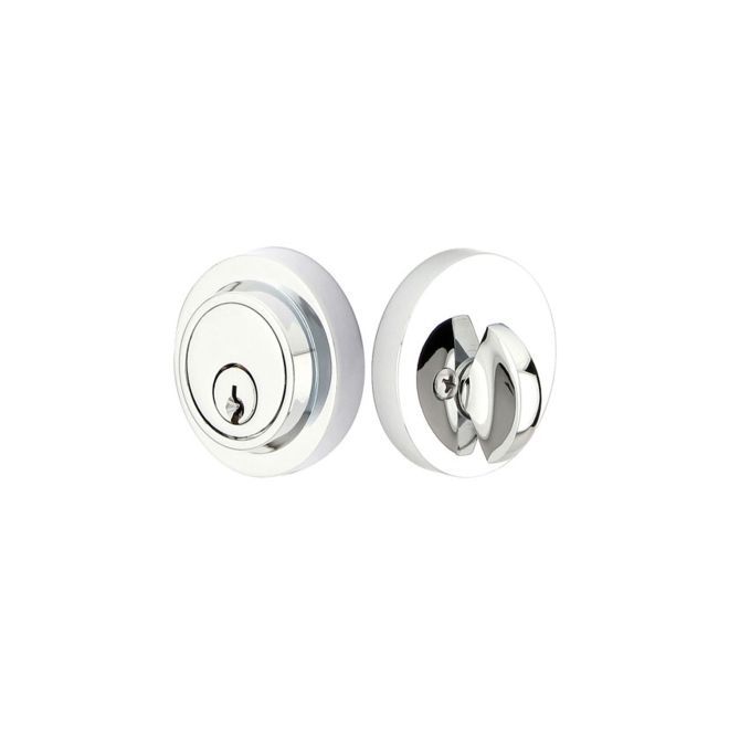 Emtek - Modern Single Cylinder Deadbolt with 2-3/8" and 2-3/4" Backset for 1-3/4" Door - Polished Chrome
