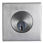 Emtek - Square Single Cylinder Deadbolt with 2-3/8" and 2-3/4" Backset for 1-3/4" Door - Satin Nickel