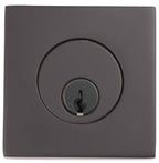 Emtek - Square Single Cylinder Deadbolt with 2-3/8" and 2-3/4" Backset for 1-3/4" Door - Flat Black