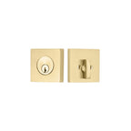 Emtek - Square Single Cylinder Deadbolt with 2-3/8" and 2-3/4" Backset for 1-3/4" Door - Satin Brass