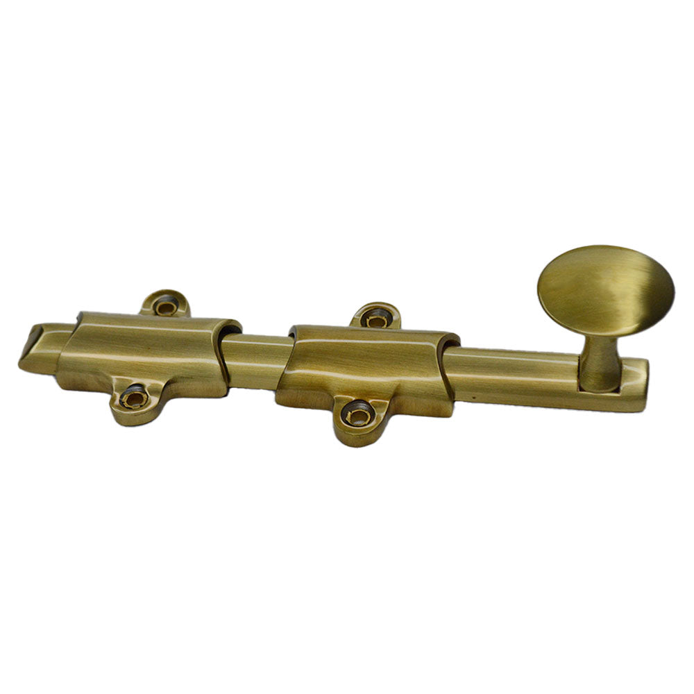 Emtek - 6" Surface Bolt with 3 Strikes - French Antique Brass