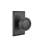 Emtek 8521NWUS19 Norwich Knob Dummy Pair with Rectangular Rose for 1-1/4" to 2" Door Flat Black Finish