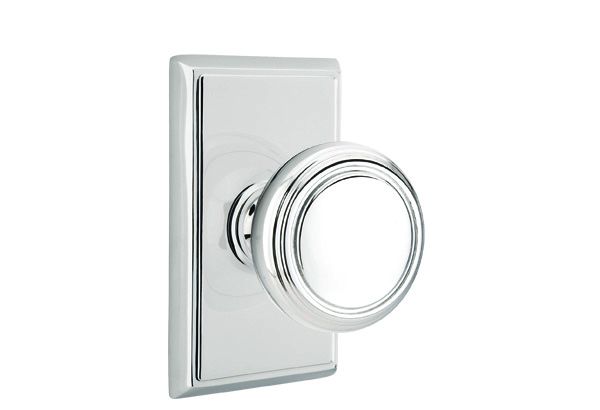 Emtek - Norwich Knob Dummy Pair with Rectangular Rose for 1-1/4" to 2" Door - Polished Chrome