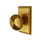 Emtek - Norwich Knob Dummy Pair with Rectangular Rose for 1-1/4" to 2" Door - Satin Brass