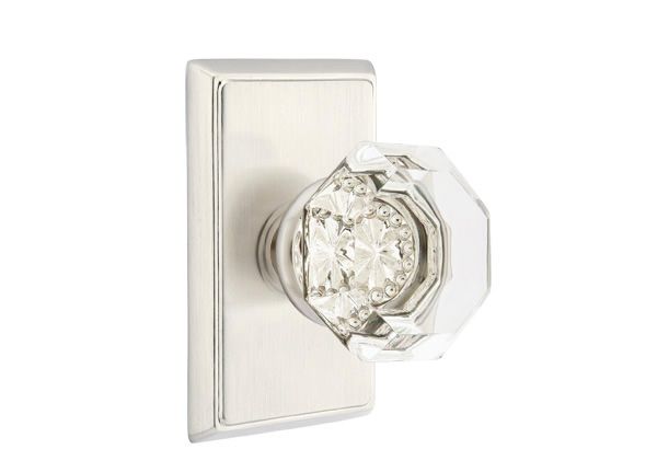 Emtek - Old Town Glass Knob Dummy Pair with Rectangular Rose for 1-1/4" to 2" Door Secondary image