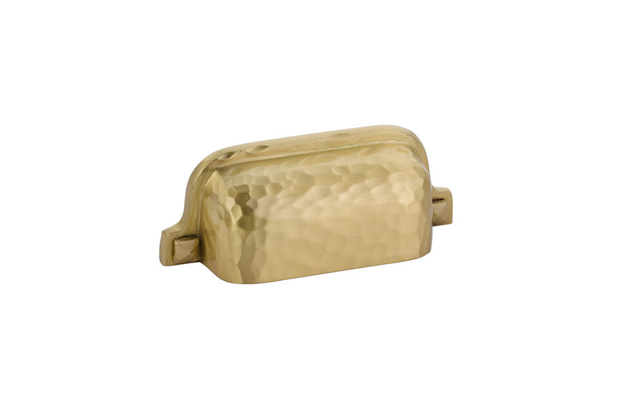 Emtek - Hammered Bin Cabinet Pull with 3" Center To Center - Satin Brass