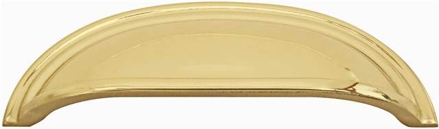 Emtek - Cup Cabinet Pull with 3" Center To Center - Polished Brass Lifetime