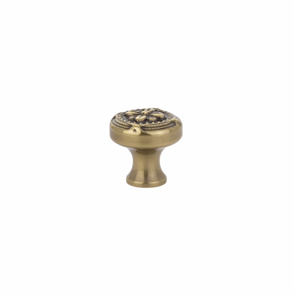 Emtek - Ribbon and Reed 1-1/4" Cabinet Knob - French Antique Brass