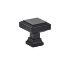 Emtek - Geometric Square 1-1/4" Cabinet Knob - Flat Black