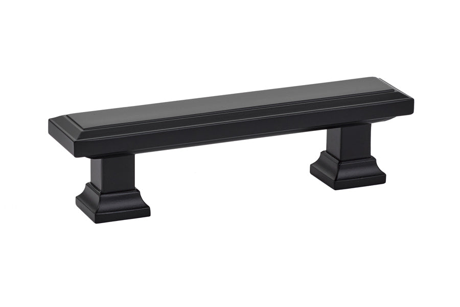 Emtek - Geometric Rectangular Cabinet Pull with 3" Center to Center - Flat Black