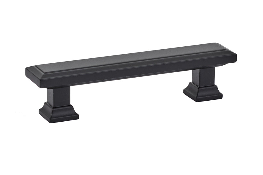 Emtek - Geometric Rectangular Cabinet Pull with 3-1/2" Center to Center - Flat Black