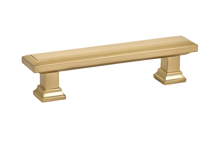 Emtek - Geometric Rectangular Cabinet Pull with 3-1/2" Center to Center - Satin Brass