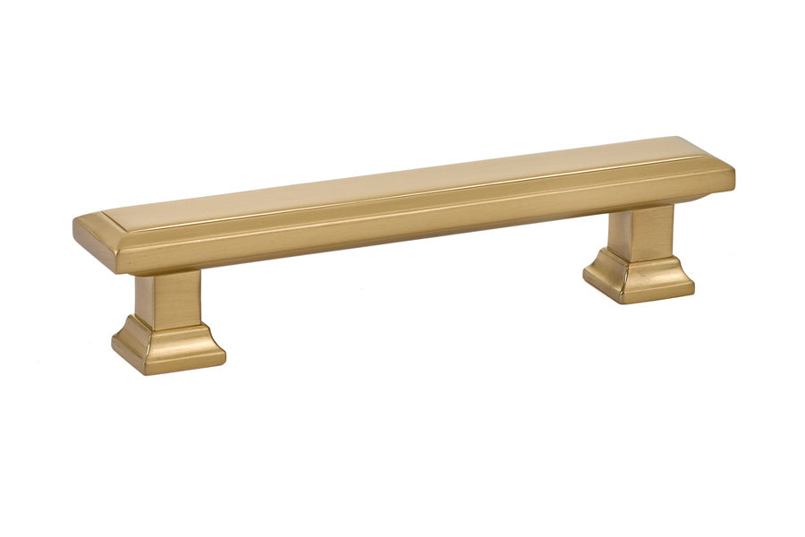 Emtek - Geometric Rectangular Cabinet Pull with 4" Center to Center - Satin Brass