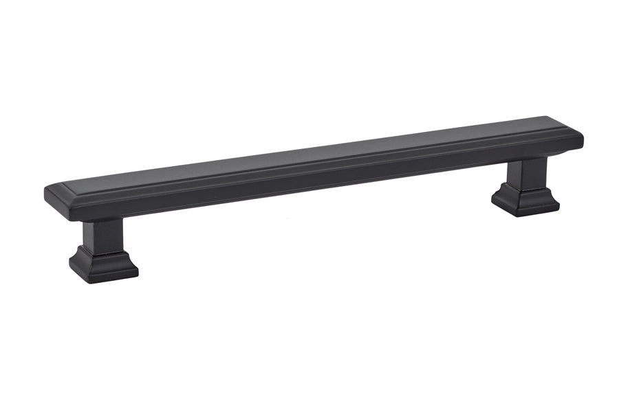 Emtek - Geometric Rectangular Cabinet Pull with 6" Center to Center - Flat Black