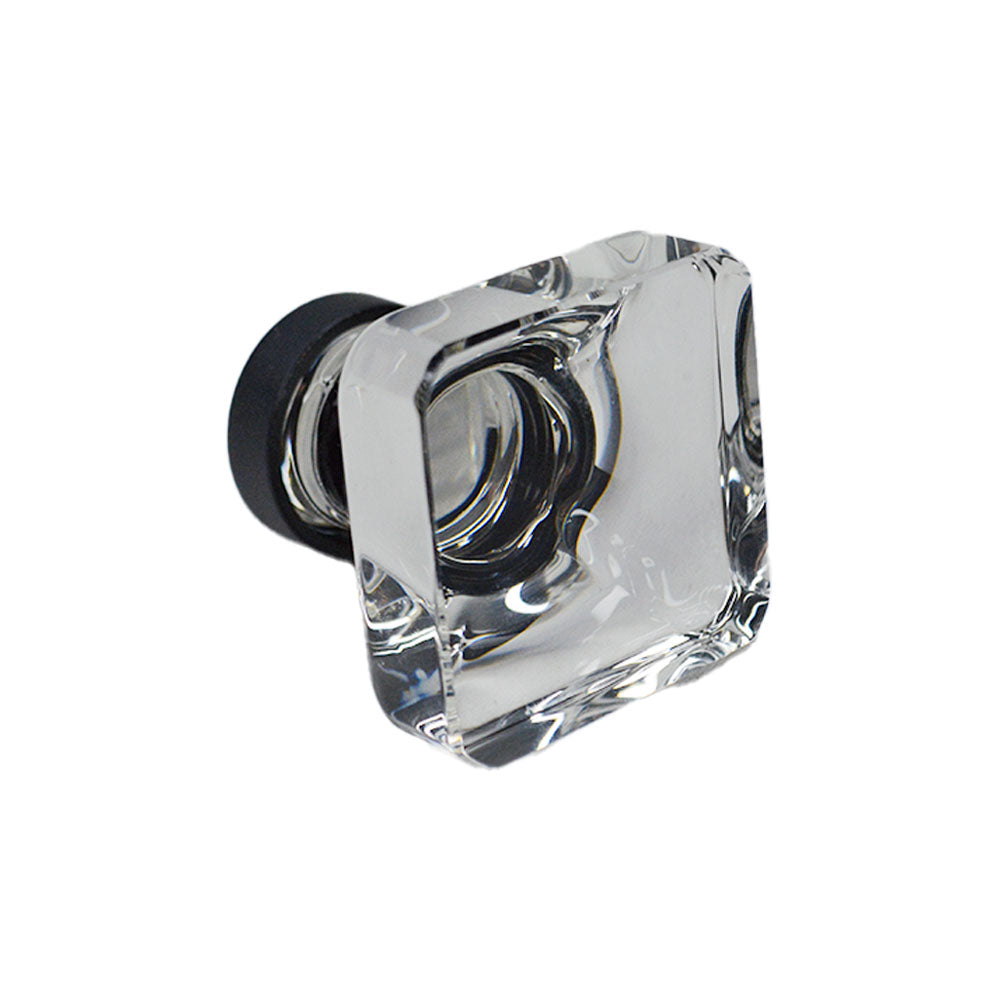 Emtek - Square 1-3/8" Cabinet Knob - Flat Black