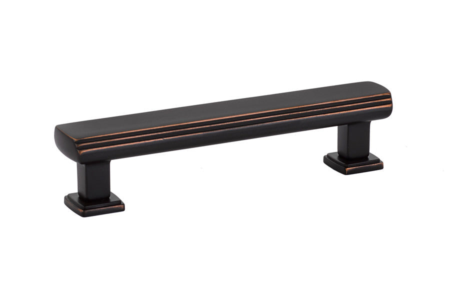 Emtek - Art Deco Cabinet Pull with 4" Center to Center - Oil Rubbed Bronze