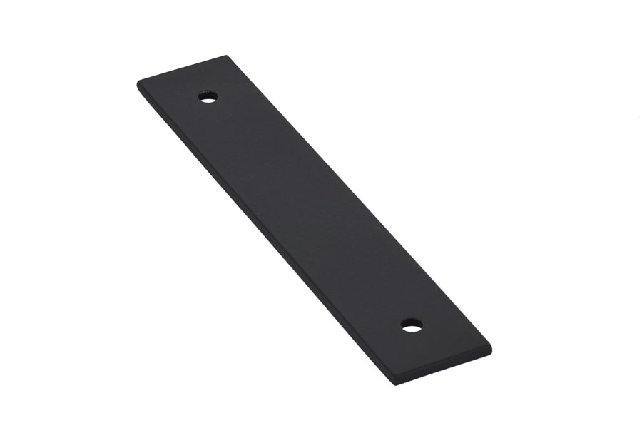 Emtek - Art Deco Rectangular Backplate for Cabinet Pull with 4" Center to Center - Flat Black