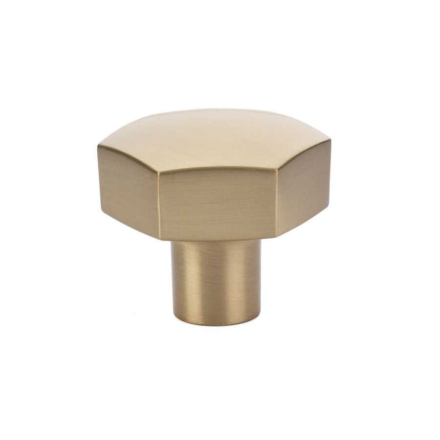 Emtek 86458US4 Mod Hex 1-1/2" Cabinet Knob Satin Brass Finish Main image