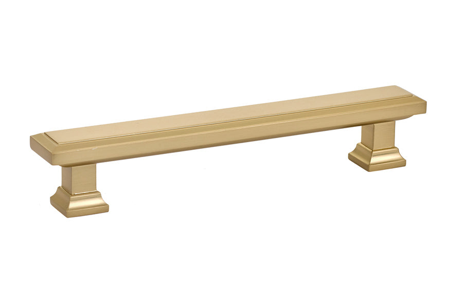 Emtek - Geometric Rectangular Cabinet Pull with 5" Center to Center - Satin Brass