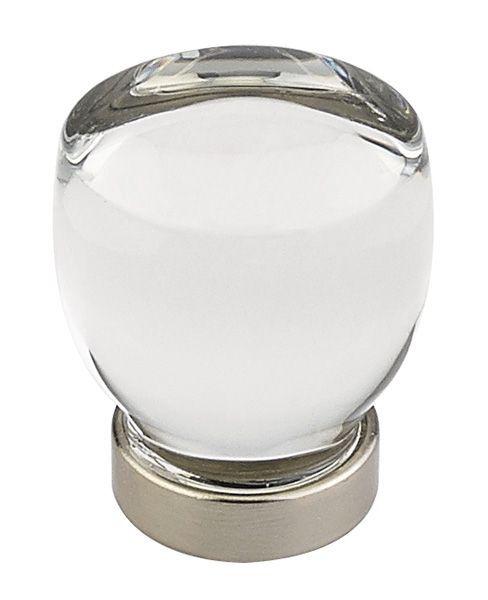 Emtek - Juneau 1-1/8" Glass Cabinet Knob - Satin Nickel