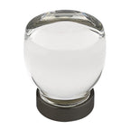 Emtek - Juneau 1-1/8" Glass Cabinet Knob - Flat Black