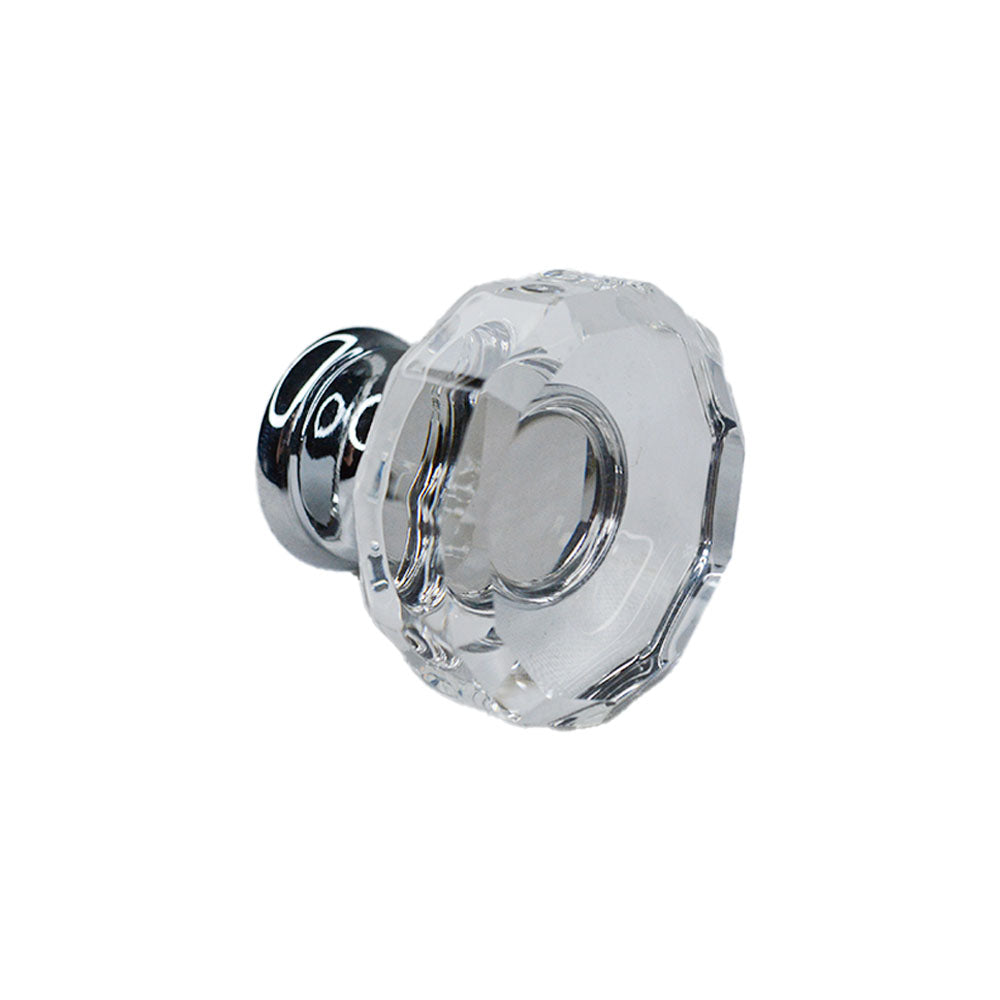 Emtek - Lowell 1-3/8" Glass Cabinet Knob - Polished Chrome
