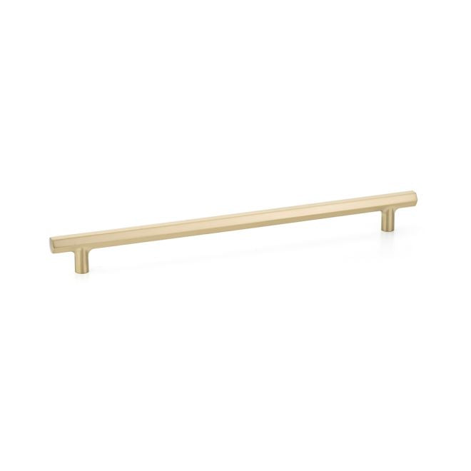Emtek 86681US4 Mod Hex Cabinet Pull with 12" Center to Center Satin Brass Finish Main image