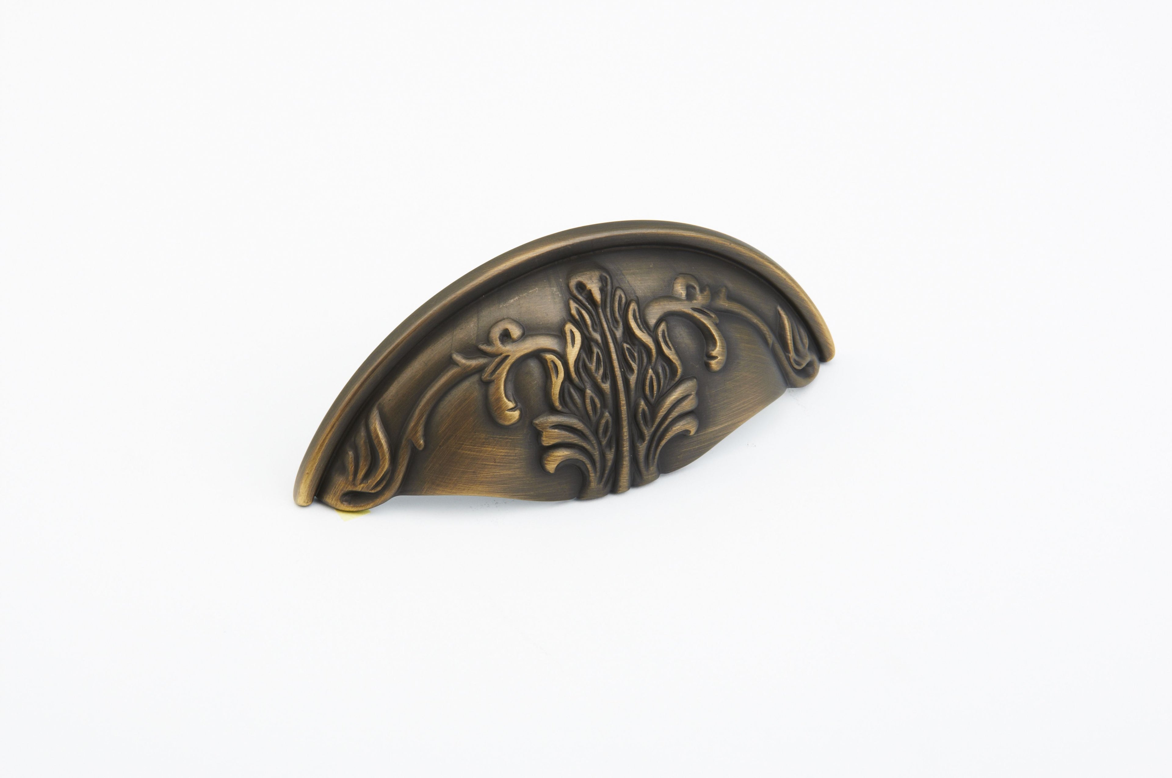 Schaub 872-RB 3" Center to Center Corinthian Cup Pull Redington Brass Finish