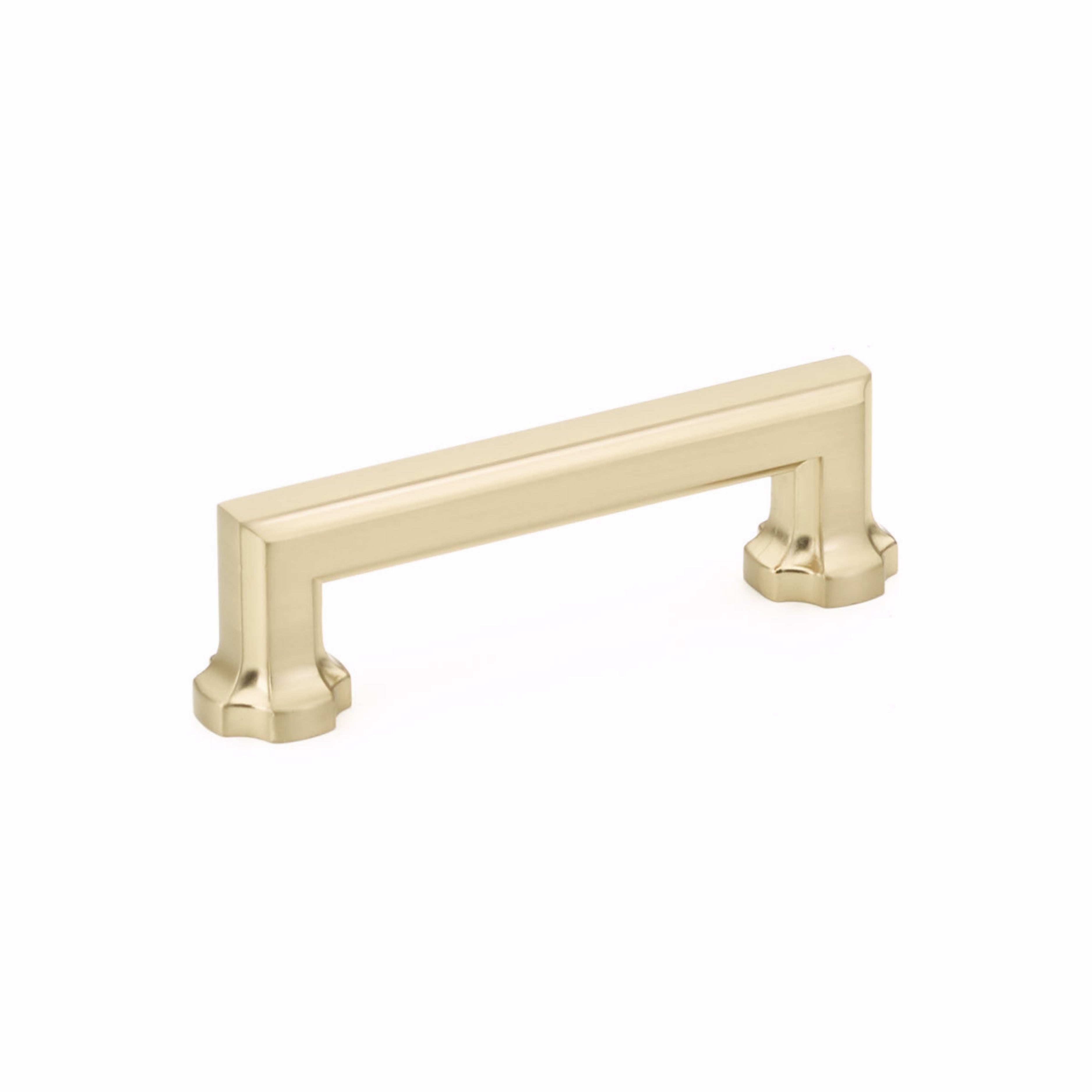 Schaub 883-SSB 3-1/2" Center to Center Empire Cabinet Pull Signature Satin Brass Finish Main image