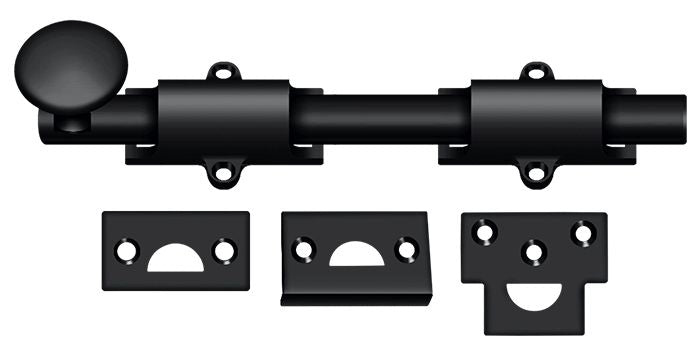Deltana - 8" Surface Bolt; Heavy Duty - Black
